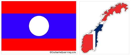 Laos Flag and Map